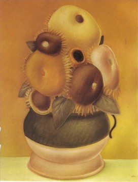 Fernando Botero Painting - Girasoles Fernando Botero